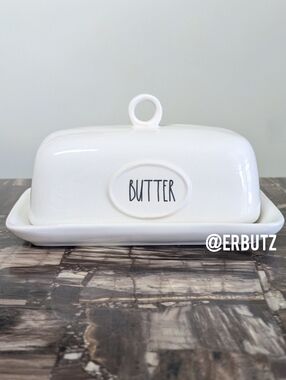 Rae Dunn BUTTER Classic Ceramic Butter Dish, Kitchen Basics Collection 🧈